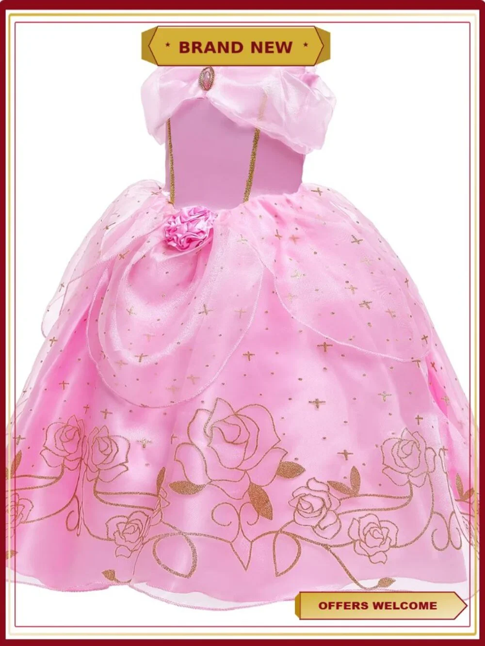 Girls Princess Dress Fairy Gemstone Birthday Party Costume